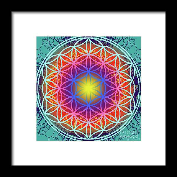 Geometry Framed Print featuring the digital art Sacred Geometry, No. 3 by Walter Neal