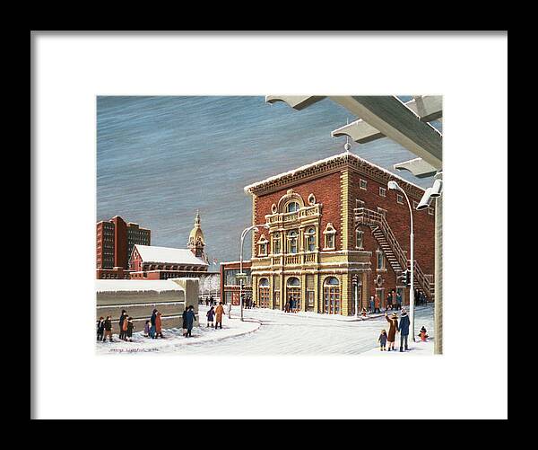 Architectural Landscape Framed Print featuring the painting The Folly Theater, Kansas City, MO by George Lightfoot