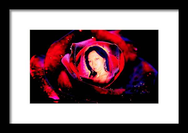Rose Framed Print featuring the digital art The Gardner and His Rose by Nadia Birru