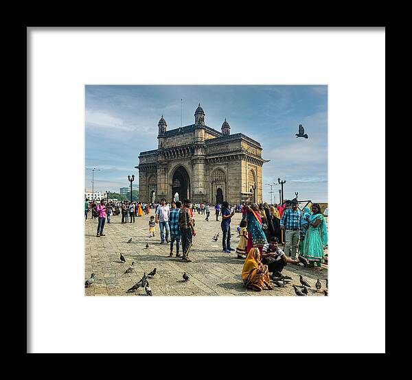Boats Framed Print featuring the photograph The Gateway of India Triumphal Arch by Christine Ley