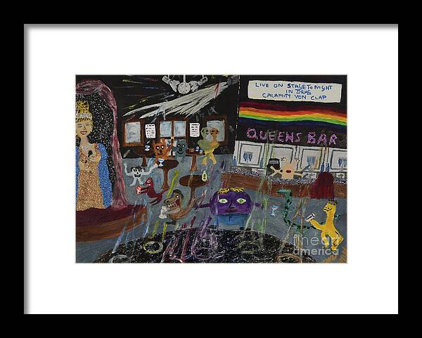 Lgbtq Framed Print featuring the painting The Gay scene is not what it once was by David Westwood