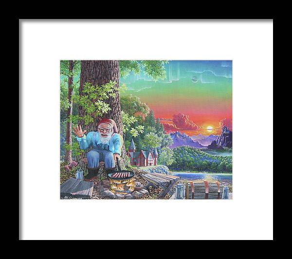 Gnome Framed Print featuring the painting The Gnome by Michael Goguen
