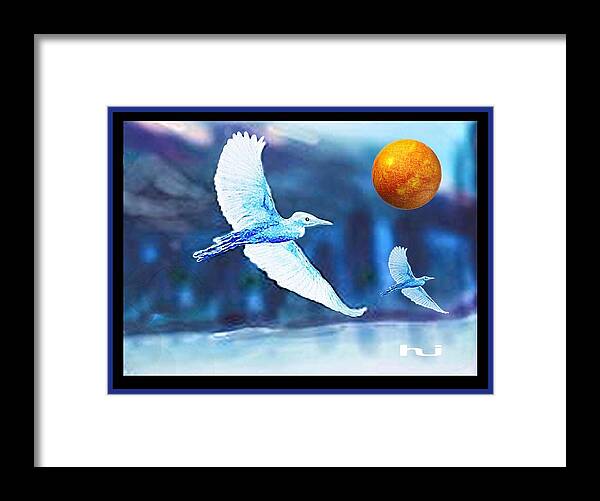 Orb Framed Print featuring the mixed media The Golden Orb by Hartmut Jager