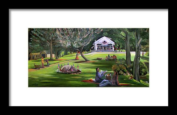 Memorial Day Framed Print featuring the painting The Granville Green by Nancy Griswold