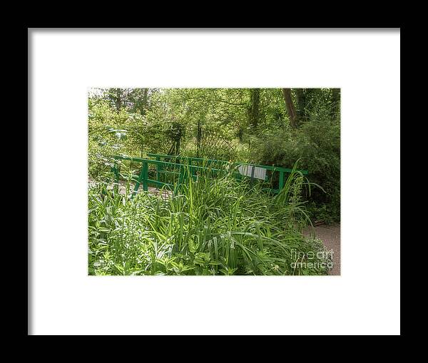 Monet Framed Print featuring the photograph The Green Bridge, Monet's Garden, Giverny, France by Elaine Teague