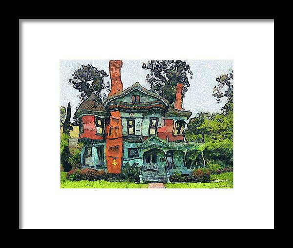 The Green Cottage Framed Print featuring the painting The green cottage II by George Rossidis