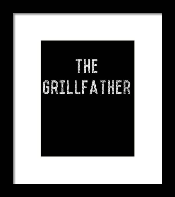 Funny Framed Print featuring the digital art The Grillfather Retro by Flippin Sweet Gear