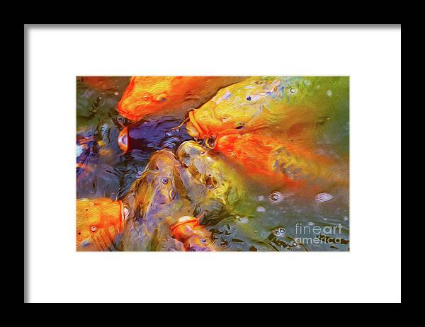 Koi Framed Print featuring the mixed media The happy Koi Karpsers by MPhotographer