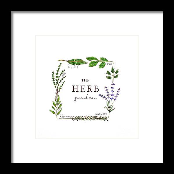 Herbs Framed Print featuring the painting The Herb Garden by Elizabeth Robinette Tyndall