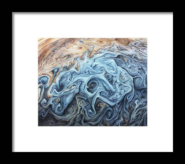 Jupiter Framed Print featuring the painting The Integral Shapes of Order and Chaos by Lucy West