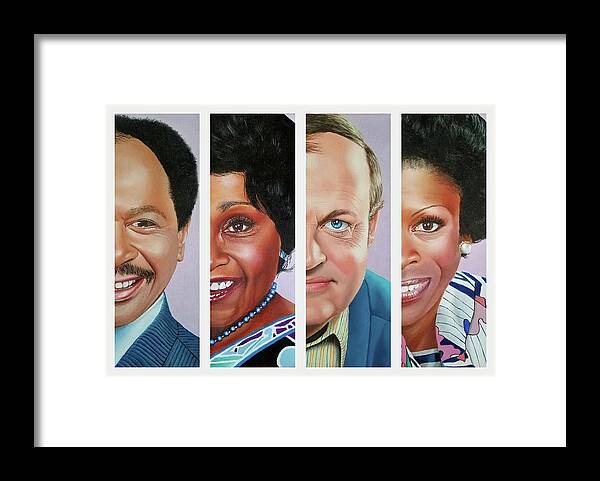 Tv Sitcom Framed Print featuring the painting The Jeffersons by Vic Ritchey