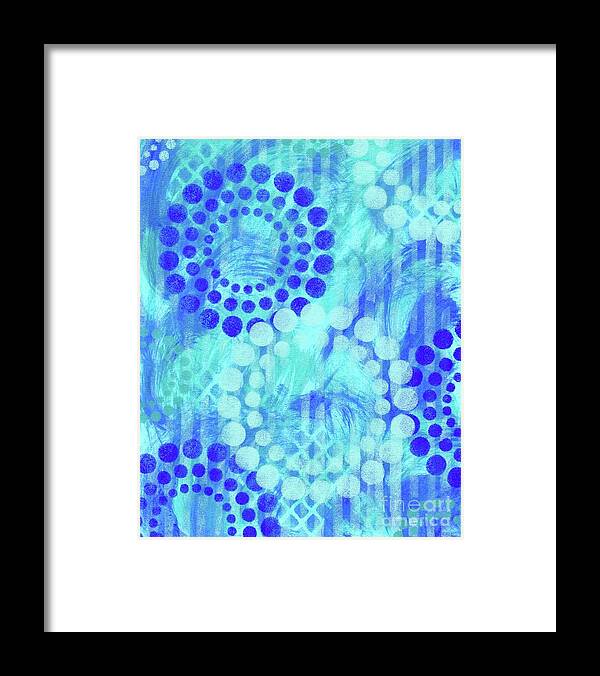 Circles Framed Print featuring the painting The Joy of Blues Circles by Donna Mibus