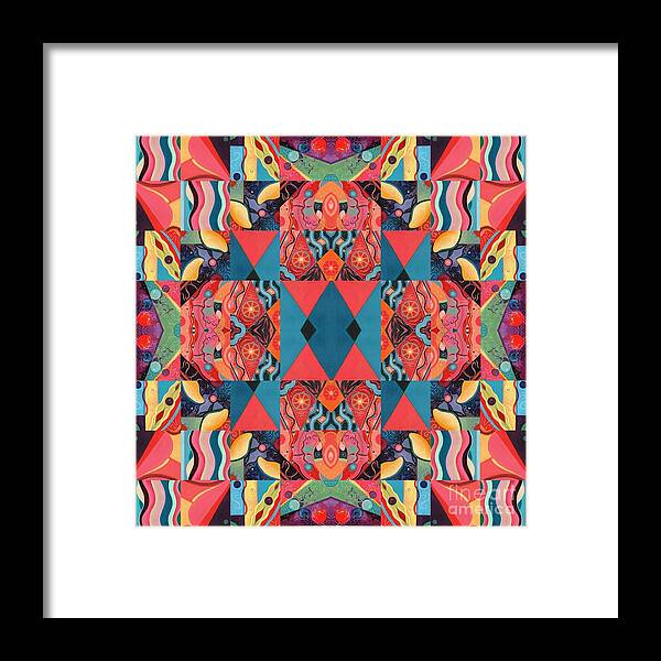 The Joy Of Design Mandala Series Puzzle 8 Arrangement 5 By Helena Tiainen Framed Print featuring the painting The Joy of Design Mandala Series Puzzle 8 Arrangement 5 by Helena Tiainen