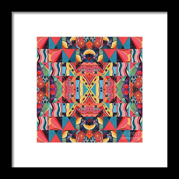 The Joy Of Design Mandala Series Puzzle 8 Arrangement 7 By Helena Tiainen Framed Print featuring the painting The Joy of Design Mandala Series Puzzle 8 Arrangement 7 by Helena Tiainen