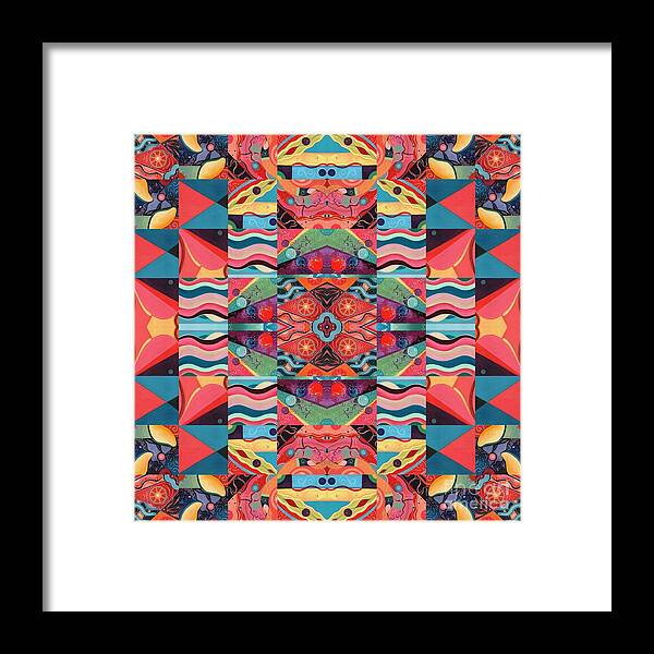 The Joy Of Design Mandala Series Puzzle 8 Arrangement 8 By Helena Tiainen Framed Print featuring the painting The Joy of Design Mandala Series Puzzle 8 Arrangement 8 by Helena Tiainen