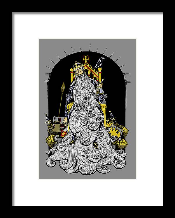 King Framed Print featuring the drawing The King Under the Mountain by Jonathan Pageau