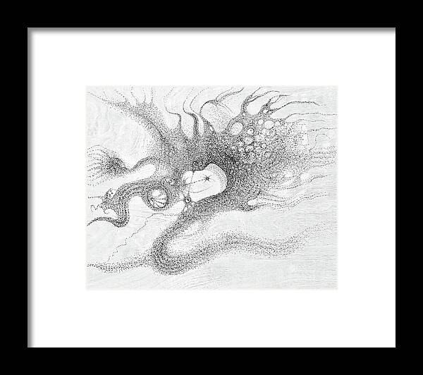 Storm Framed Print featuring the drawing The Kite by Franci Hepburn