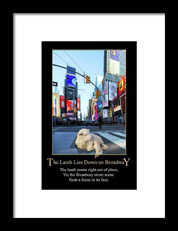 The Lamb Lies Down On Broadway Framed Print featuring the digital art The Lamb Lies Down on Broadway by John Haldane