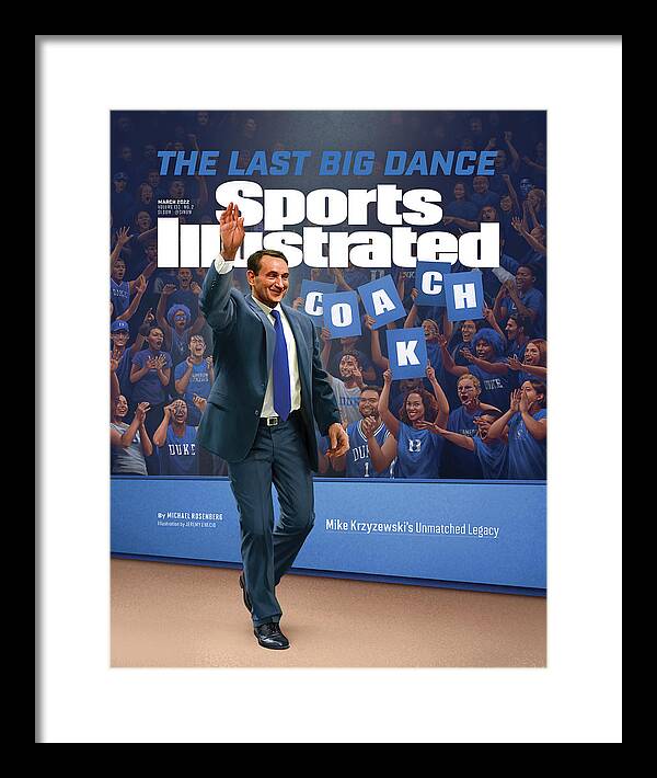 Duke University Framed Print featuring the photograph The Last Big Dance, Mike Krzyzewski Unmatched Legacy Cover by Sports Illustrated