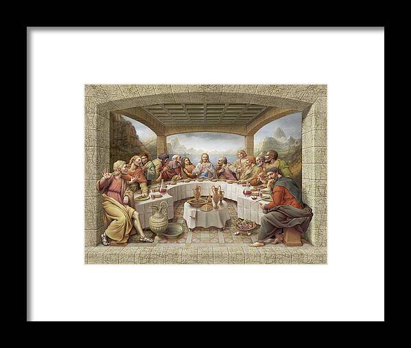 Christian Art Framed Print featuring the painting The Last Supper by Kurt Wenner