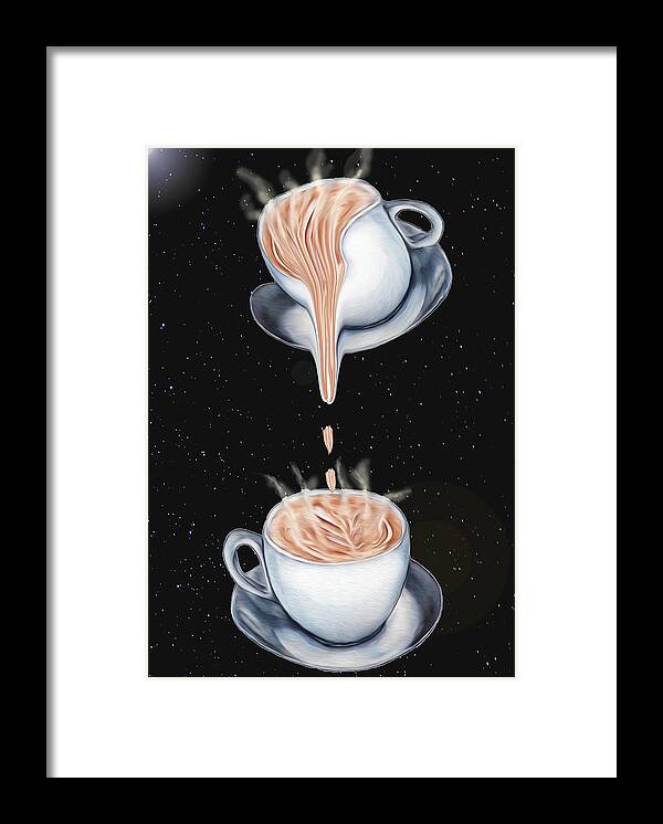 Digital Framed Print featuring the digital art The Latte' Milky Way by Ronald Mills