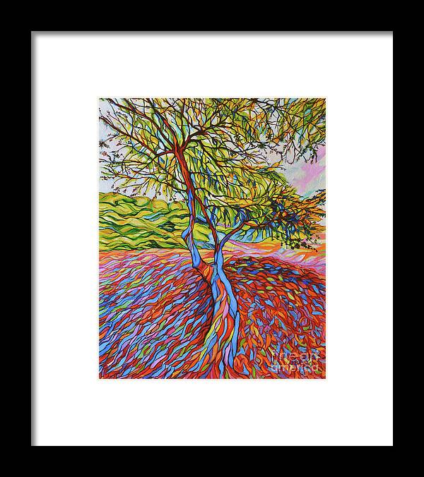Tree Framed Print featuring the painting The Laying Tree by Elaine Berger