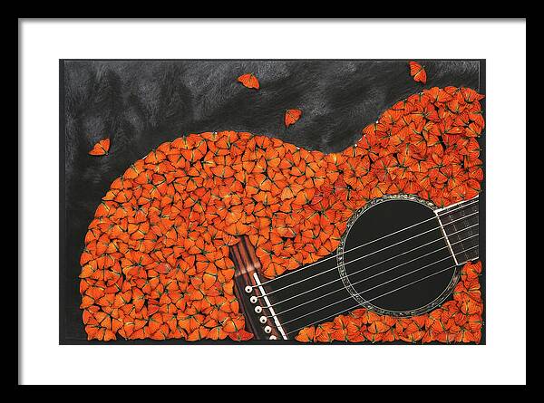 Guitar Framed Print featuring the mixed media The Lead Guitar by Scott Fulton