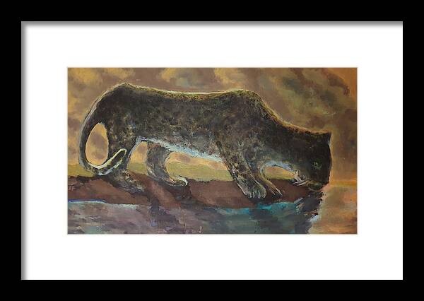 Leopard Framed Print featuring the painting The Leopard by Enrico Garff