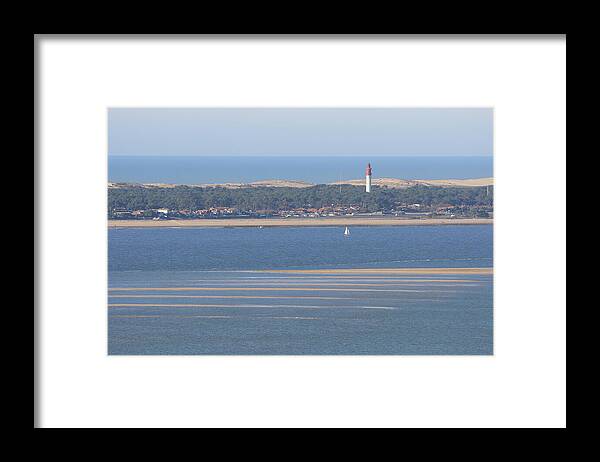 Cap Ferret Framed Print featuring the photograph The Lighthouse Of Cap Ferret On The French Bassin D'arcachon by Eric BRENAC