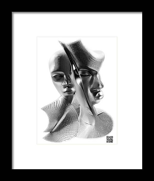 Portrait Framed Print featuring the digital art The Listener by Rafael Salazar