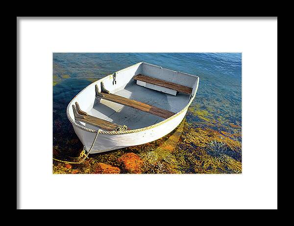 Transportation Framed Print featuring the photograph The Little Rowboat by Marcia Colelli