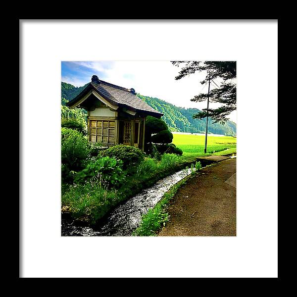 Mountains Framed Print featuring the photograph The little shrine by the brook by Tim Ernst