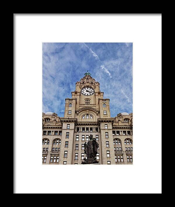 Building Framed Print featuring the photograph The Liver Building And The Alfred Lewis Jones Memorial by Jeff Townsend