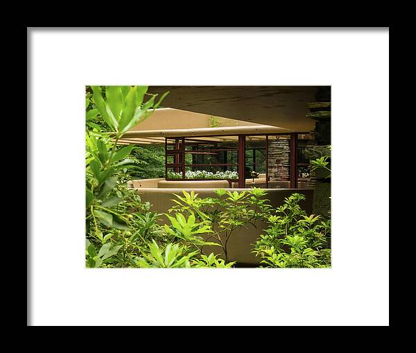 2-events/trips Framed Print featuring the photograph The Living Areas View at Falling Waters by Louis Dallara