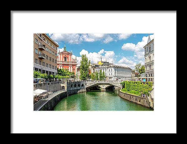 Slovenia Framed Print featuring the photograph The Ljubljanica River in Ljubljana by W Chris Fooshee