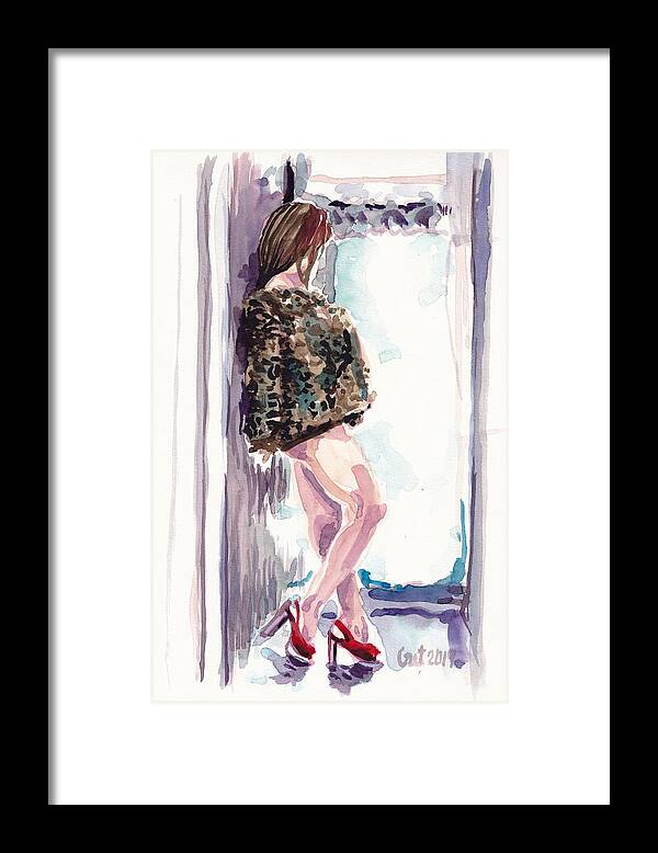 Woman Framed Print featuring the painting The Long Wait by George Cret