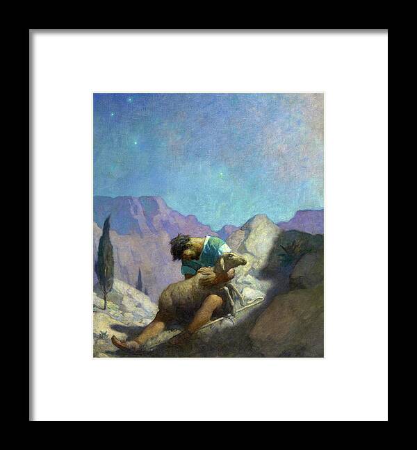 Newell Convers Wyeth Framed Print featuring the painting The Lost Sheep by Newell Convers Wyeth