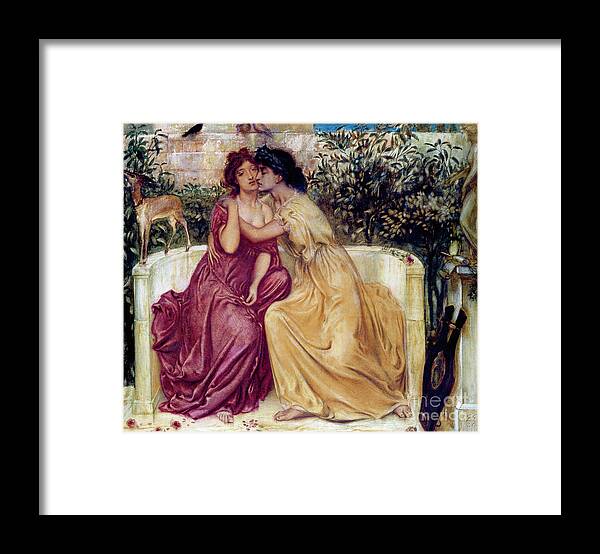 Solomon Framed Print featuring the painting The Lovers by Simeon Solomon