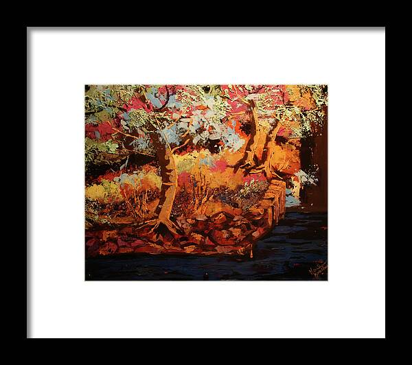 Forest Framed Print featuring the painting The Magic Hour by Marilyn Quigley