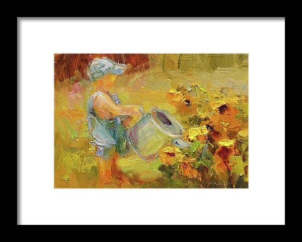 Sunflowers Framed Print featuring the painting The Magic of Sunflowers by Diane Leonard