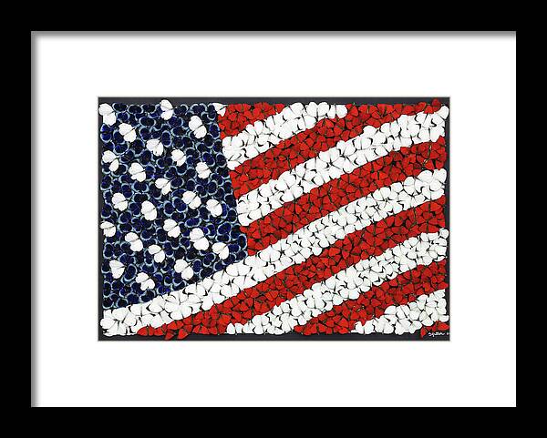 American Flag Framed Print featuring the mixed media The Majestic Flag by Scott Fulton