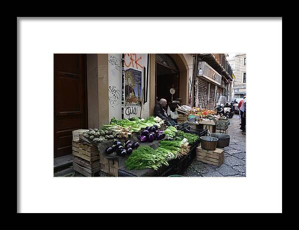 Market Framed Print featuring the photograph The Market in Palermo, Sicily by Regina Muscarella