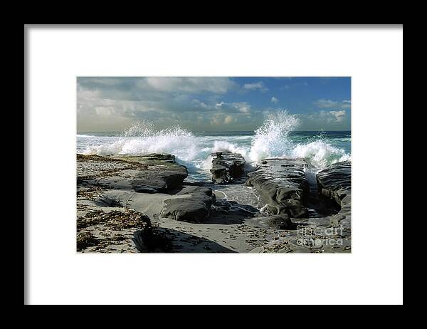 Waterscape Framed Print featuring the photograph The Morning Tide in La Jolla by Sandra Bronstein