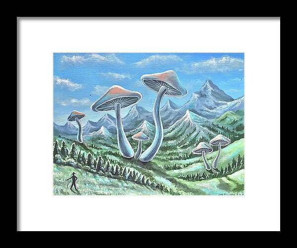 Mushroom Framed Print featuring the painting The Mushroom Hunter by Jim Figora
