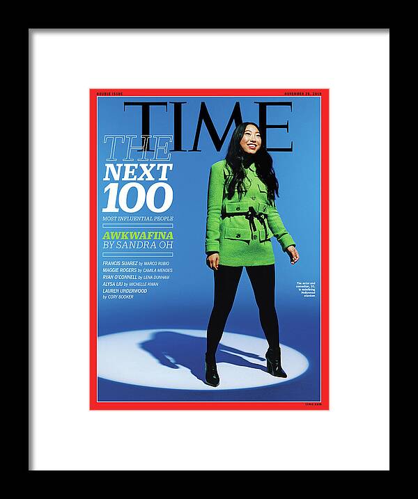 Time Framed Print featuring the photograph The Next 100 Most Influential People - Awkwafina by Photograph by Scandebergs for TIME