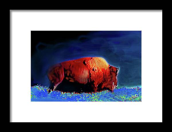 Buffalo Framed Print featuring the painting The Noble Bison by CHAZ Daugherty
