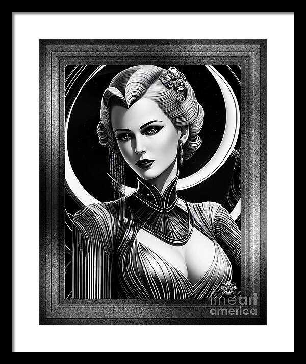 Ai Art Framed Print featuring the painting The Noire Dame Of The Arch Palace Alluring AI Concept Art by Xzendor7 by Xzendor7