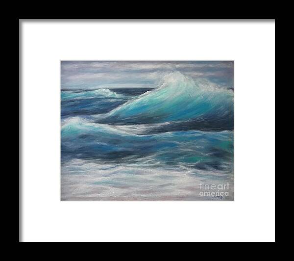 Ocean Framed Print featuring the painting The Ocean's Push and Pull by Rose Mary Gates