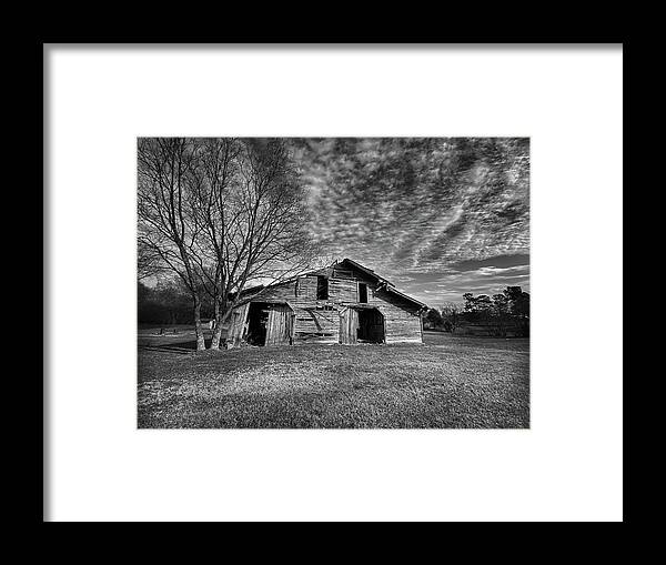Barn Framed Print featuring the pyrography The old barn by Jamie Tyler