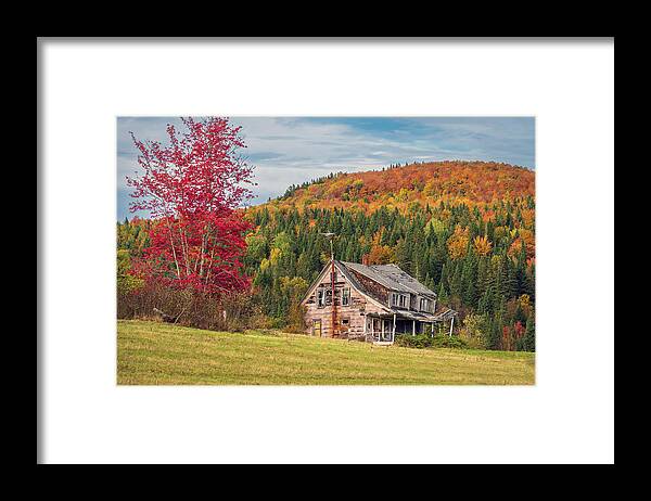 New Hampshire Framed Print featuring the photograph The Old Farmhouse - Pittsburg, NH October 2022 #3 by John Rowe